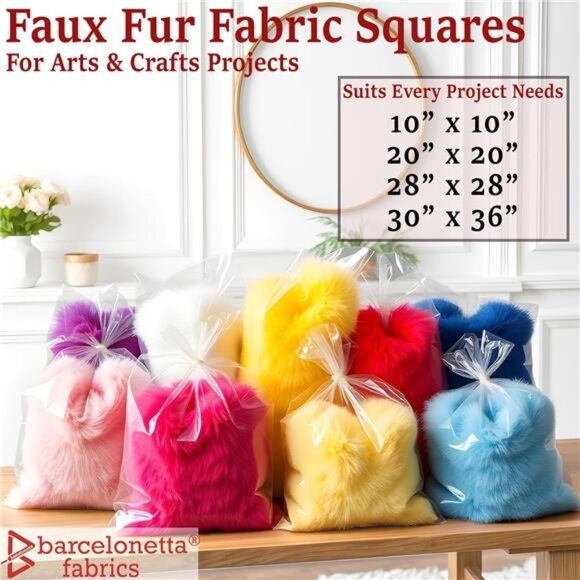 Faux Fur Fabric | Pre-Cut Fur Squares for Sewing, DIY Crafts,Costumes,Upholstery - Picture 3 of 7